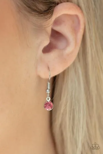 Paparazzi - Unlocked Pink Rhinestone Key Necklace