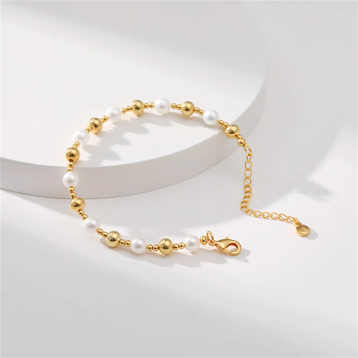 Pearl & 18K Gold-Plated Beaded Bracelet