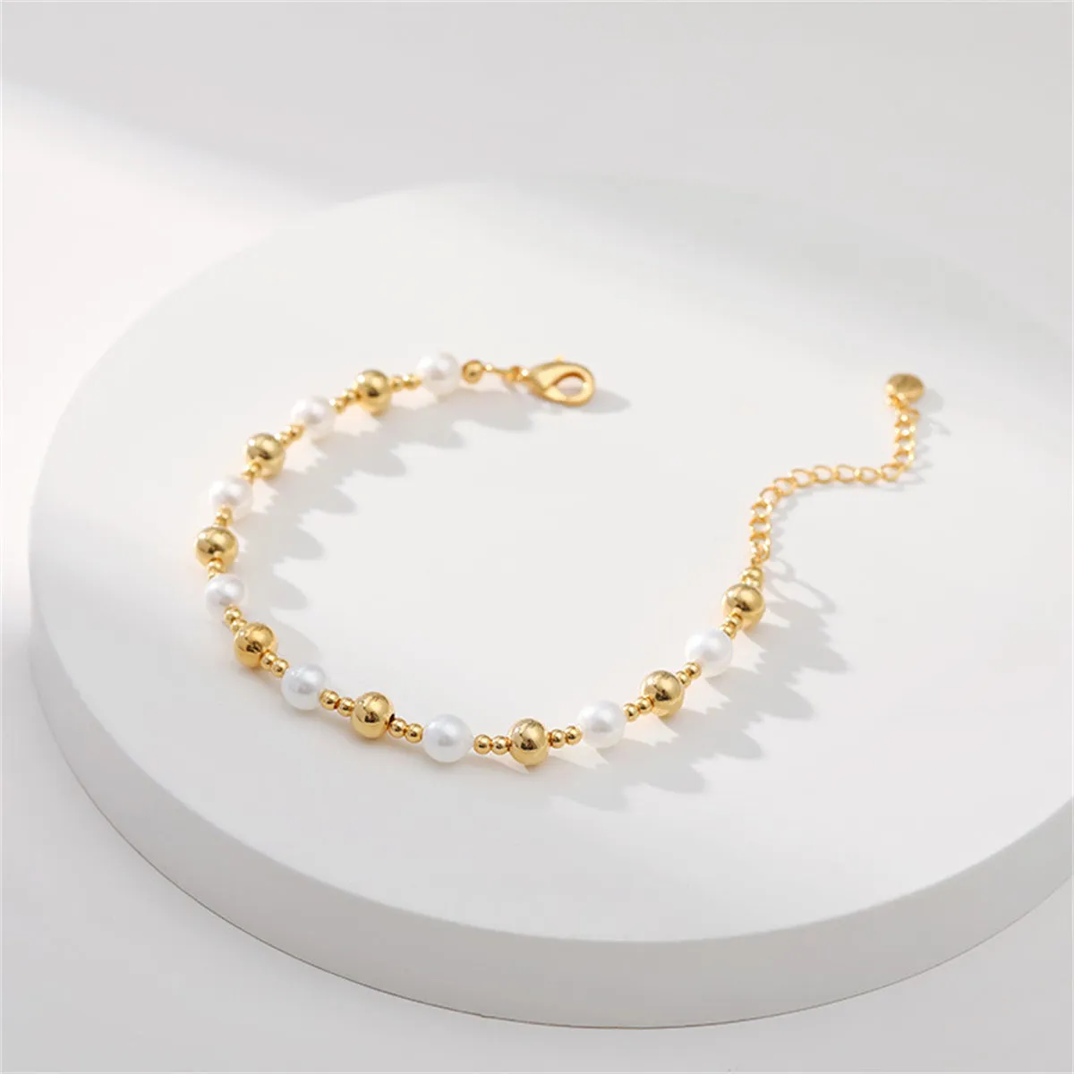 Pearl & 18K Gold-Plated Beaded Bracelet