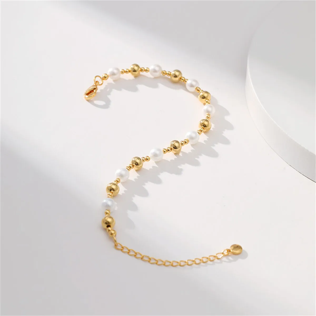 Pearl & 18K Gold-Plated Beaded Bracelet