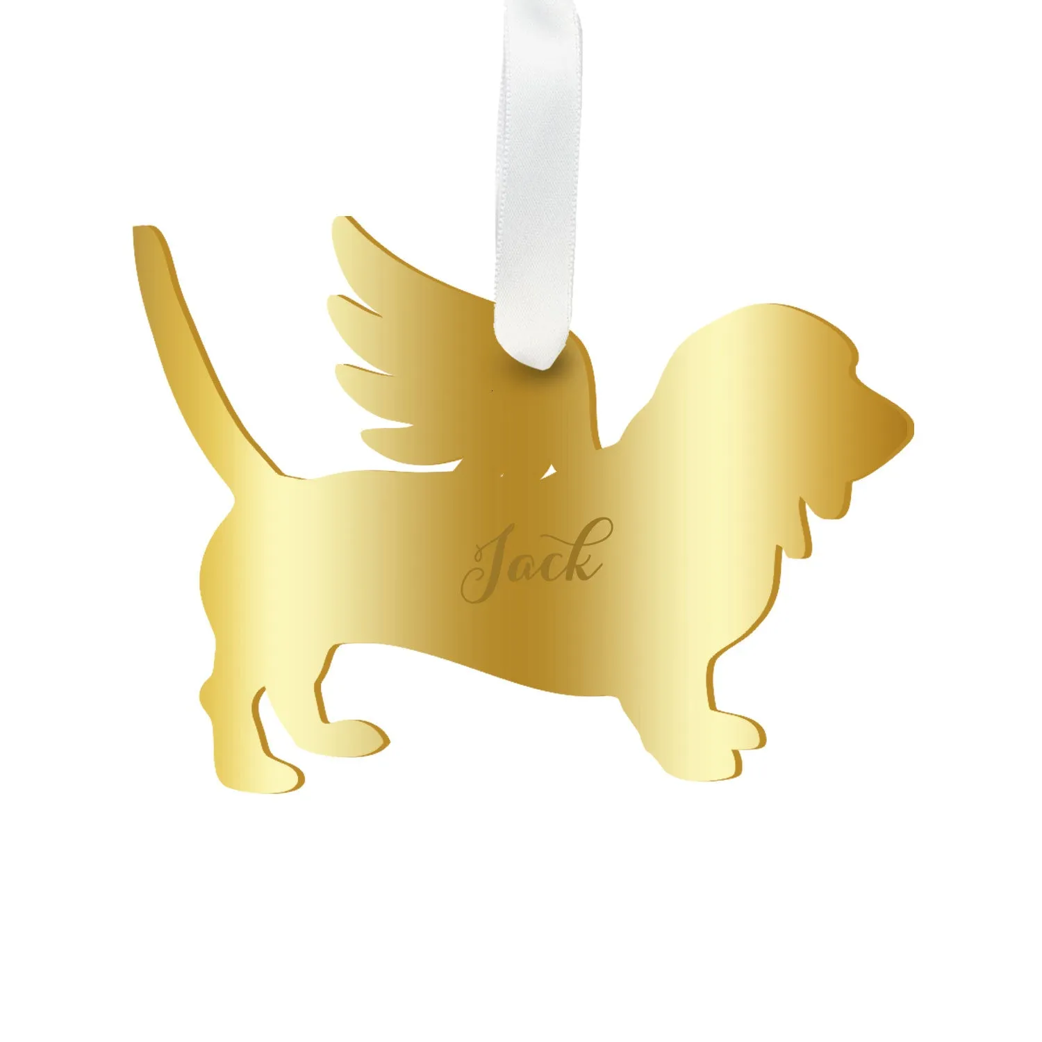 Personalized Angel Basset Hound Ornament