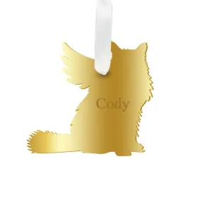 Personalized Angel Longhaired Cat Ornament