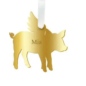 Personalized Angel Pig Ornament - WS