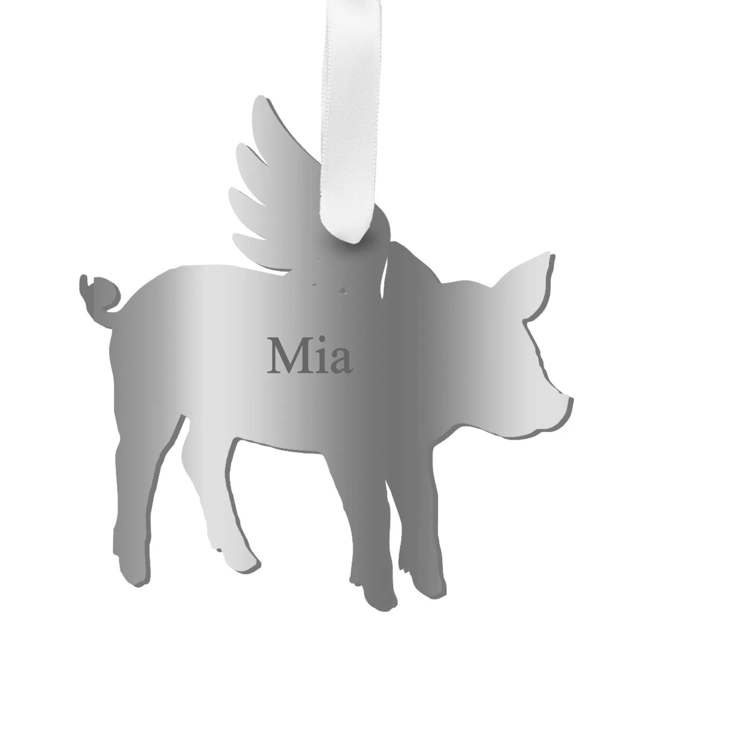 Personalized Angel Pig Ornament - WS