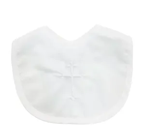 Petit Ami Boy's Cross Embroidered Bib