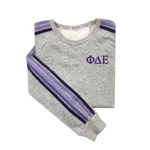 Phi Delta Epsilon 5 Stripe Crewneck Sweatshirt