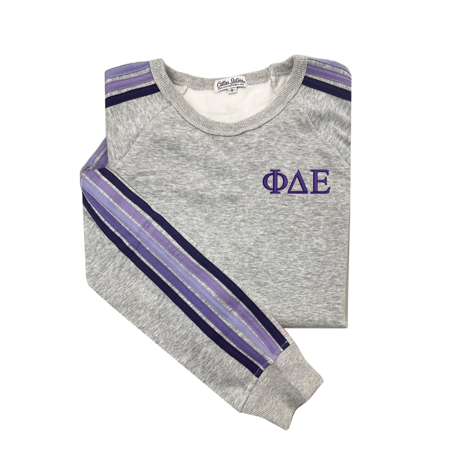 Phi Delta Epsilon 5 Stripe Crewneck Sweatshirt