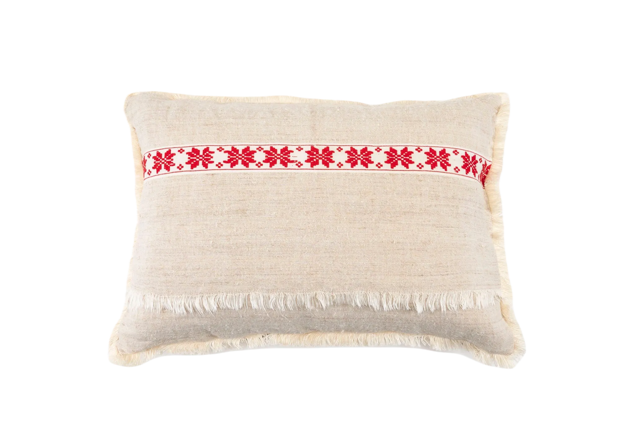 Pillow: Embroidered antique handwoven Hungarian hemp - P082