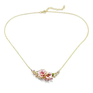 Pink Enamel Flower Necklace