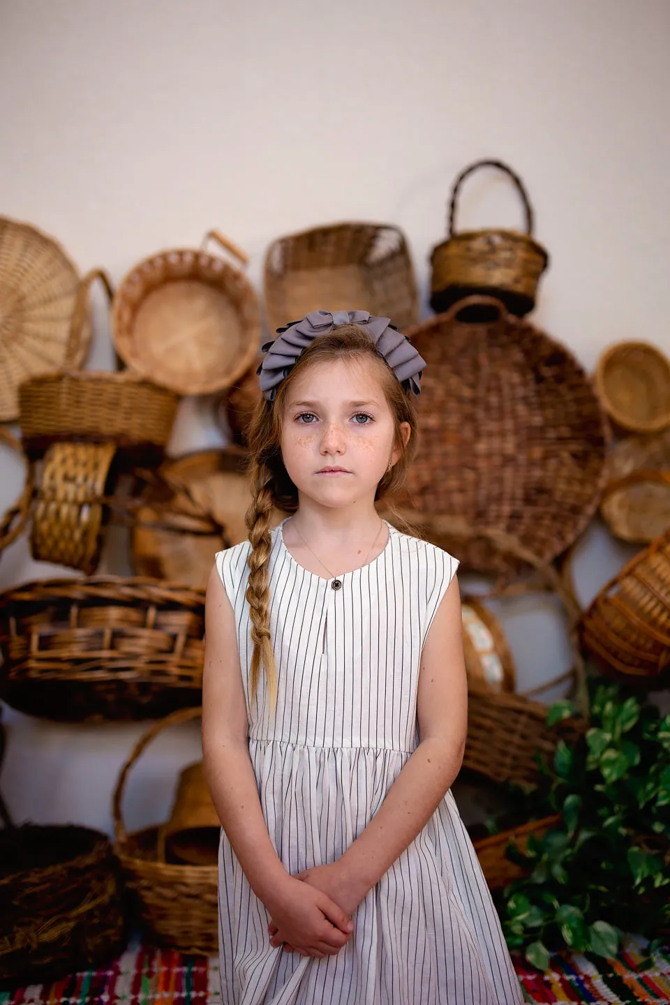 Pleated Ribbon Grosgrain Headband - Sweet Nectar
