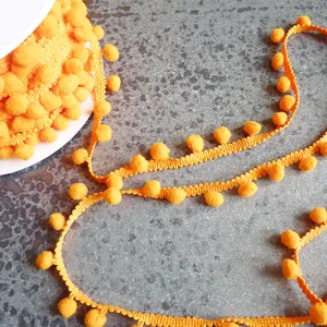 Pom Pom Fringe - Orange