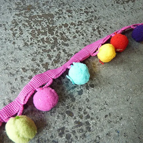 Pom Pom Fringe - Rainbow