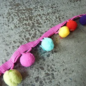 Pom Pom Fringe - Rainbow
