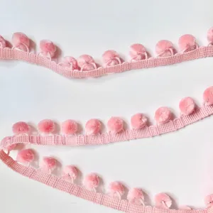 Pom Pom Fringe - Salmon 27mm
