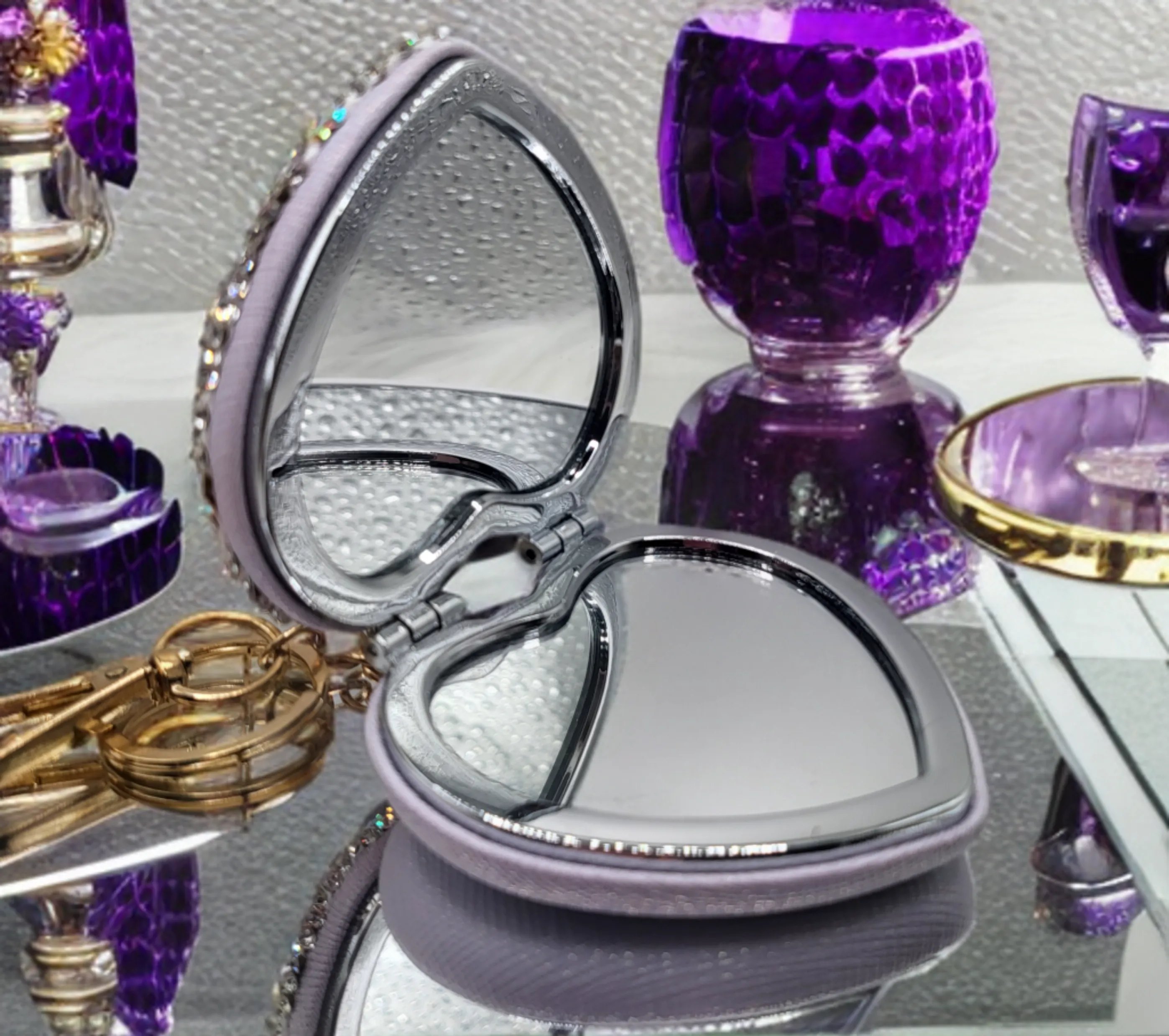 Purple Heart-shaped Keychain