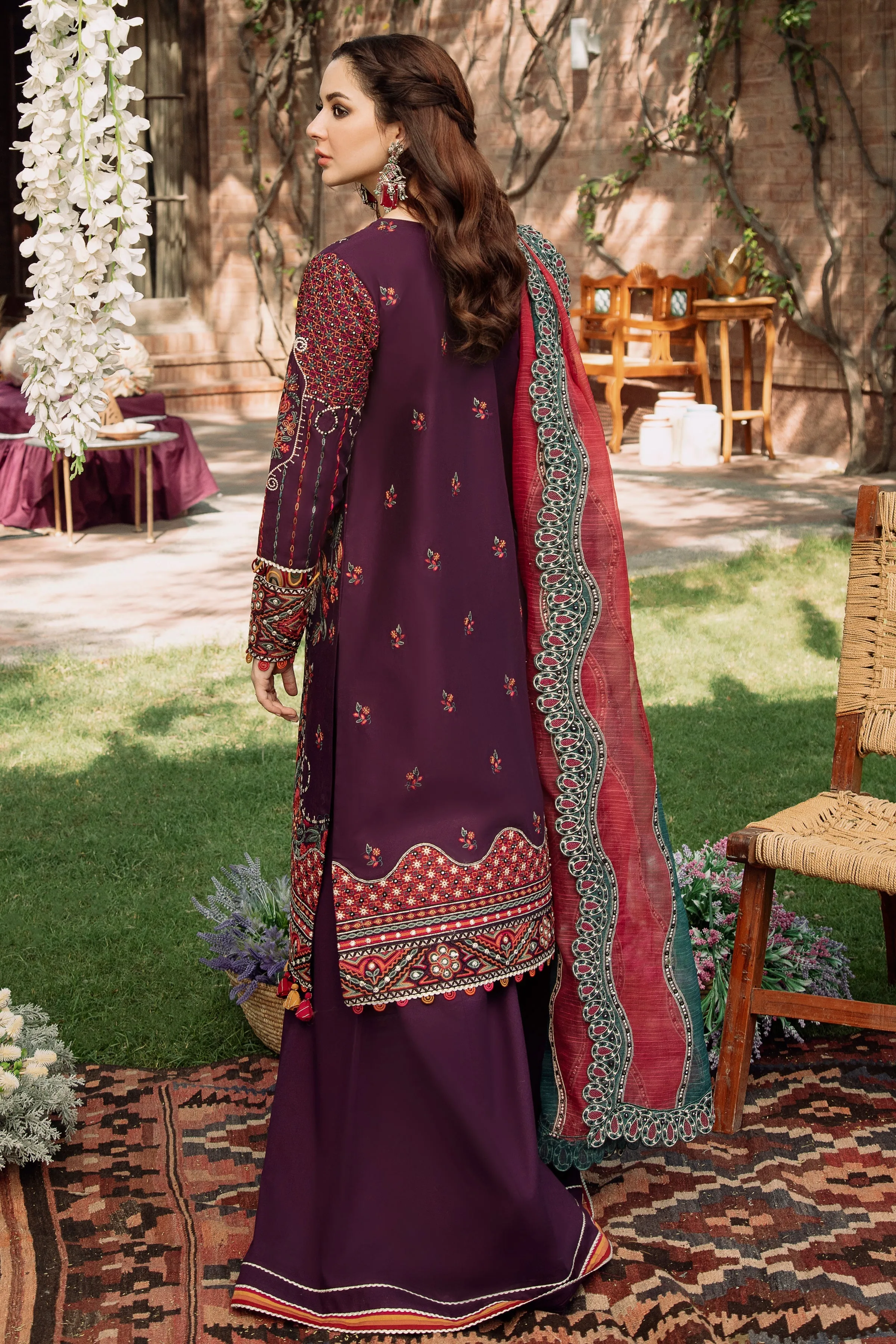Purple Pakistani Dress Salwar Kameez Trouser Style