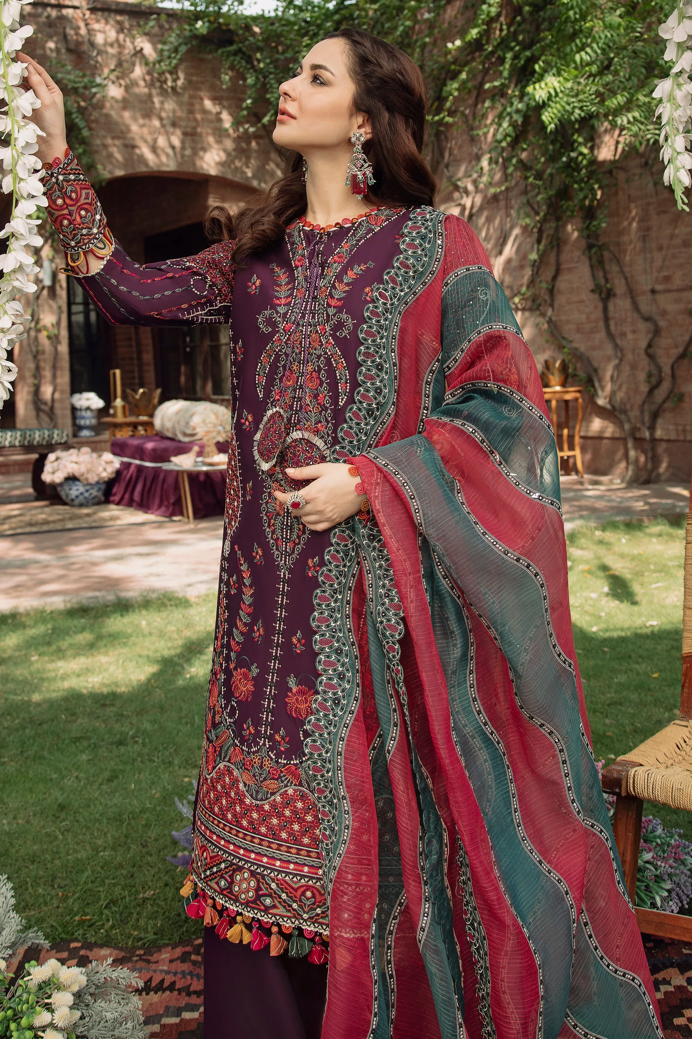 Purple Pakistani Dress Salwar Kameez Trouser Style