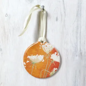 Queen Anne's Lace on Orange Room Ornament