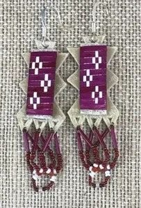 Quilled and Beaded Parfleche Earrings