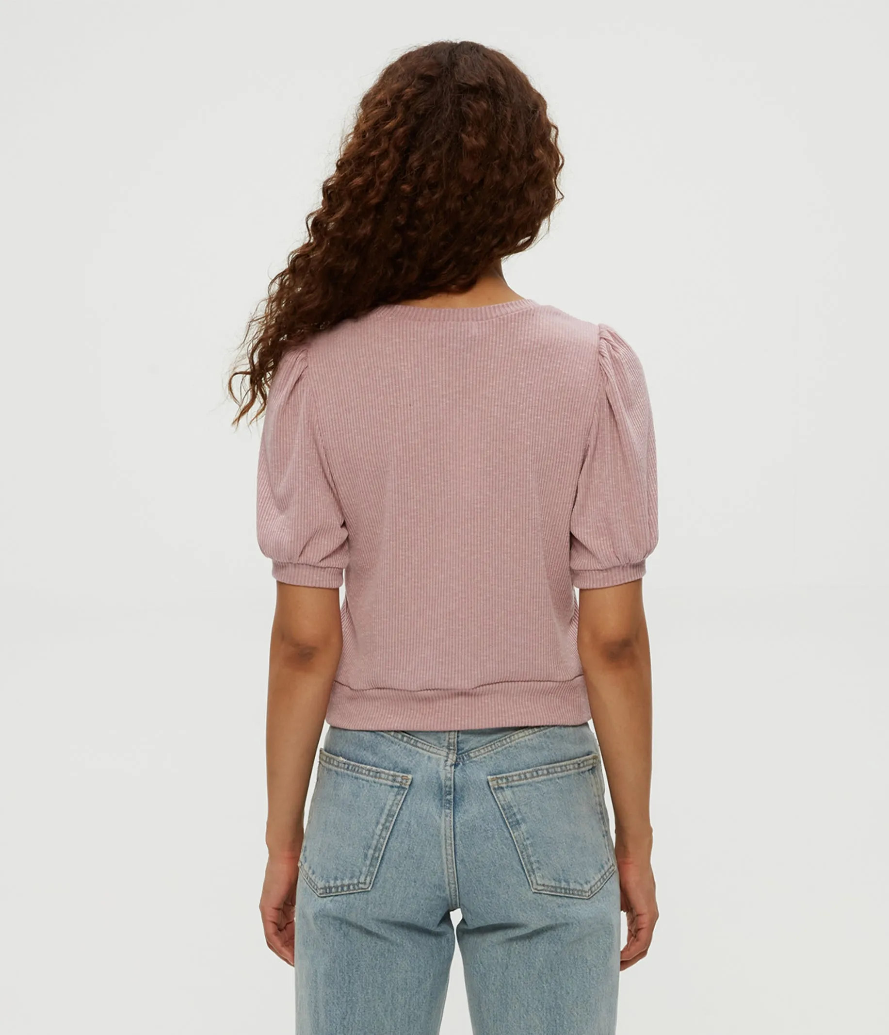 Quinn Puff Sleeve Ribbed Top