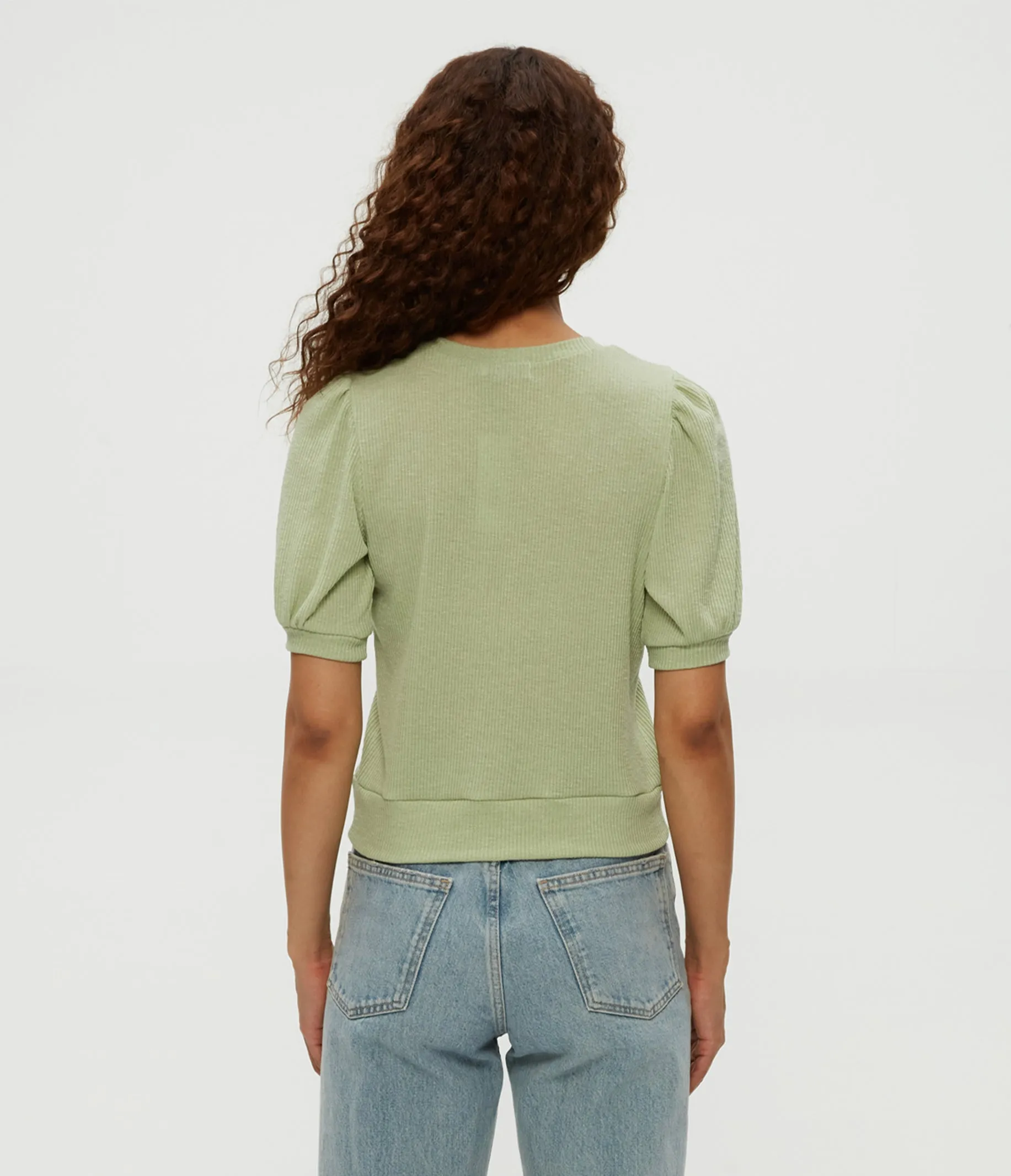 Quinn Puff Sleeve Ribbed Top