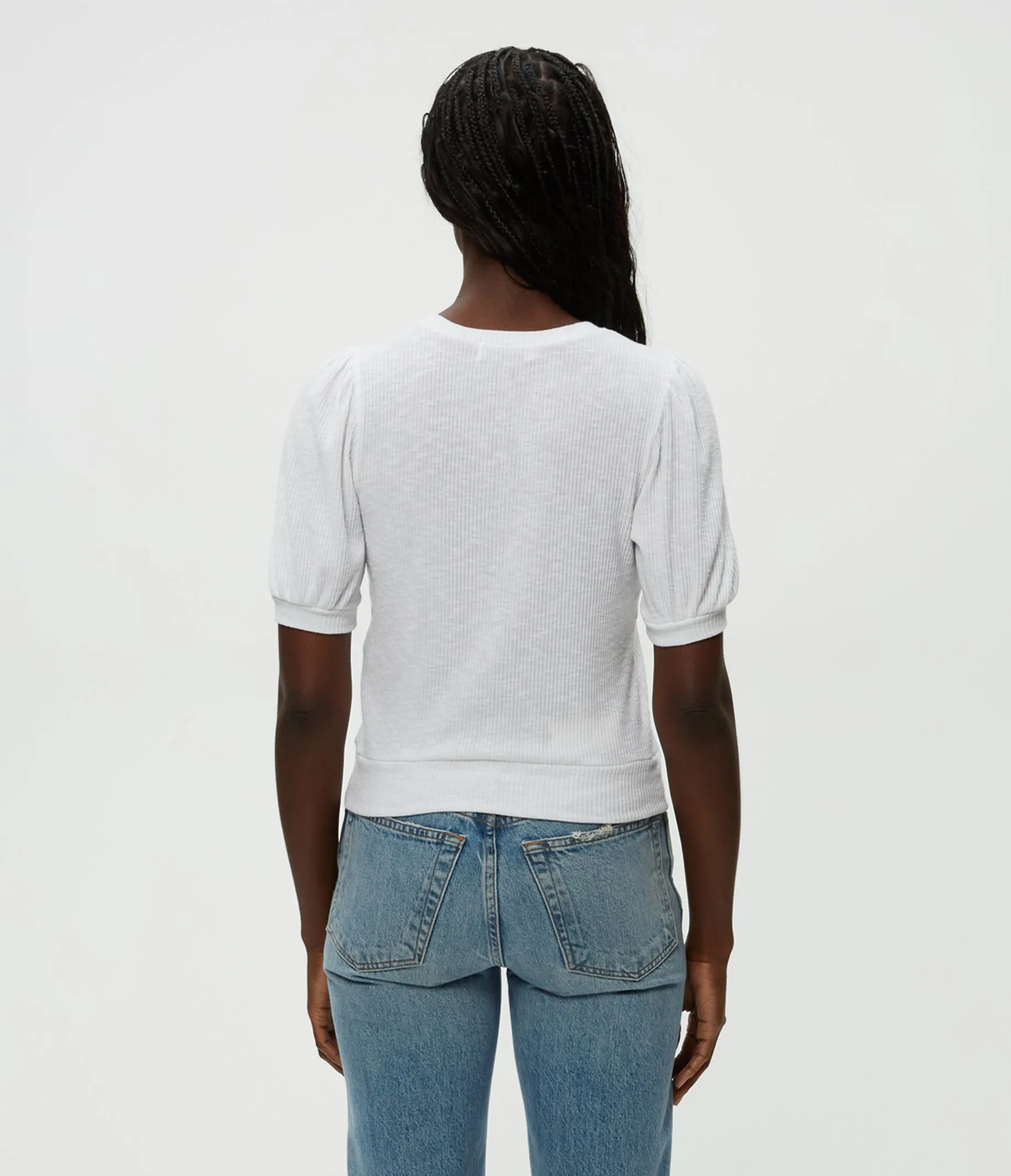 Quinn Puff Sleeve Ribbed Top