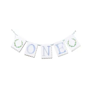 "ONE" Birthday Banner with Laurel Wreath