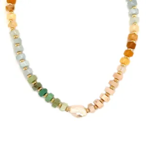 Rainbow Gemstone Beaded Necklace