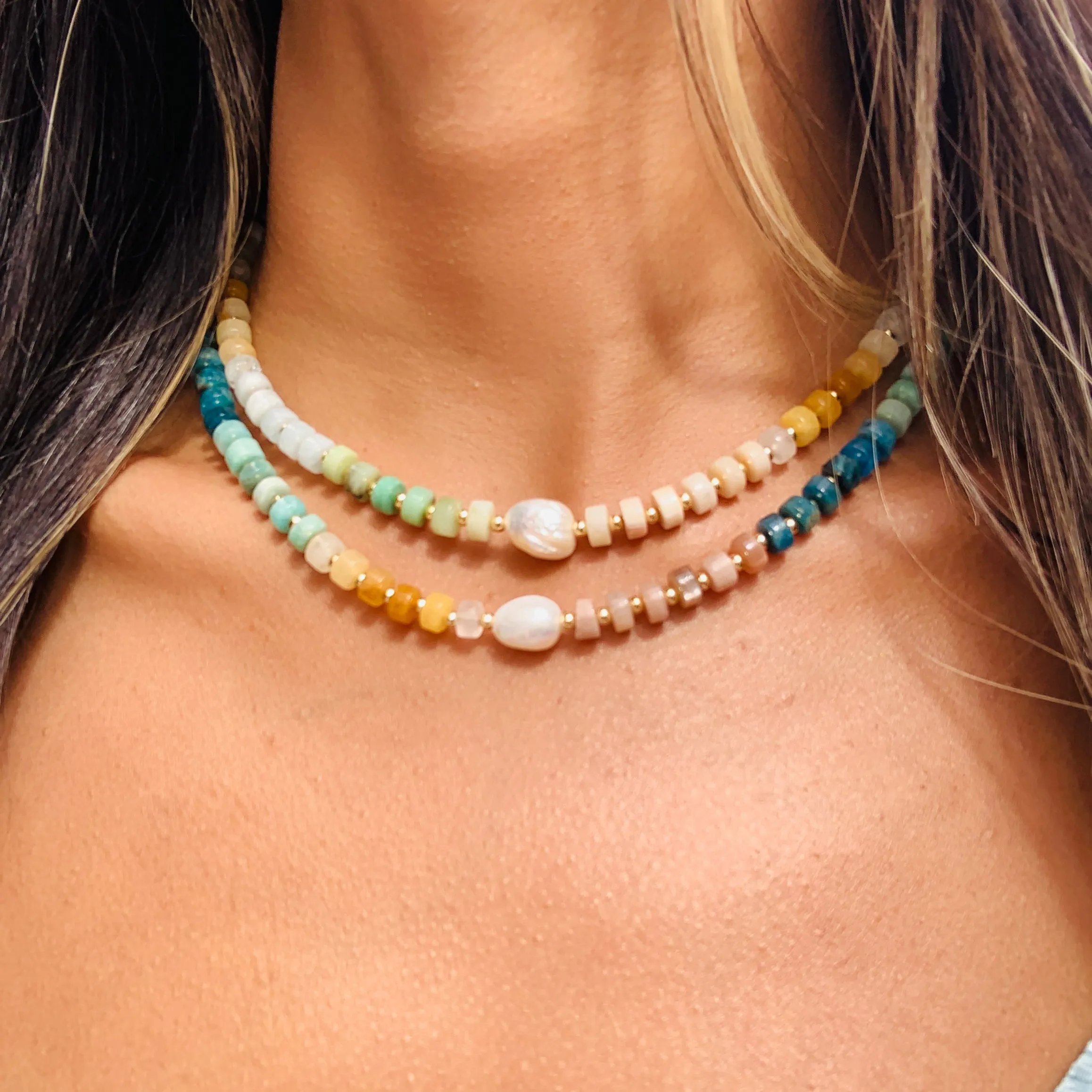 Rainbow Gemstone Beaded Necklace