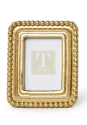 Rectangular Beaded Gold Frame