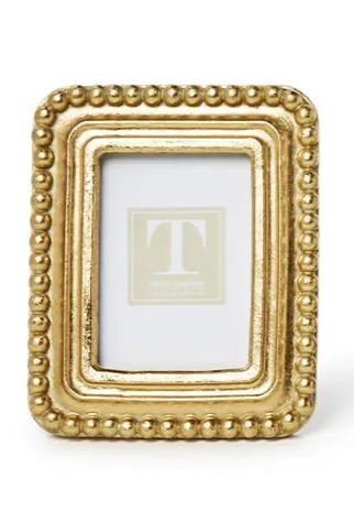 Rectangular Beaded Gold Frame