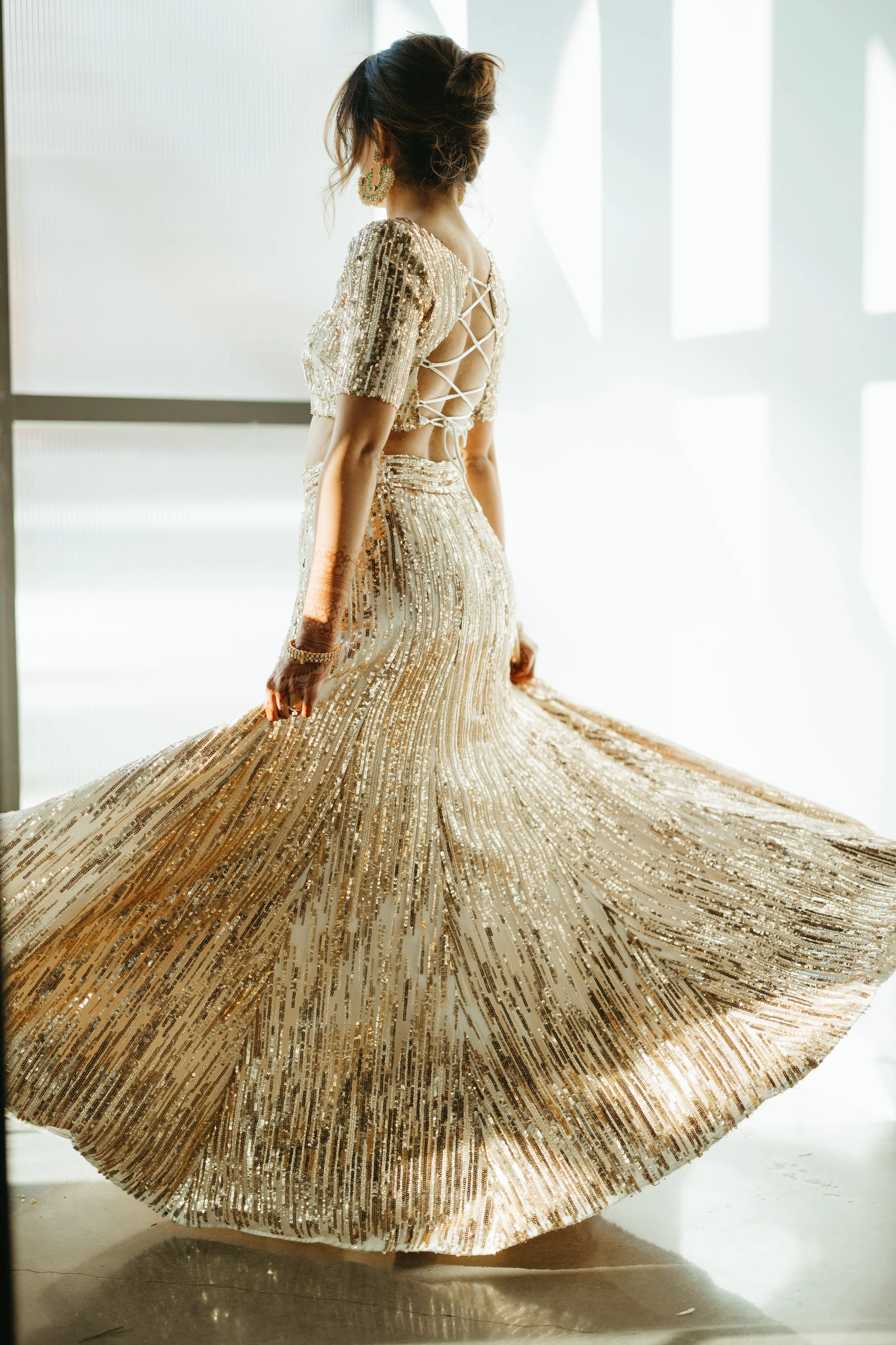 RENAYA Ivory and Gold Bridal Lehenga Top