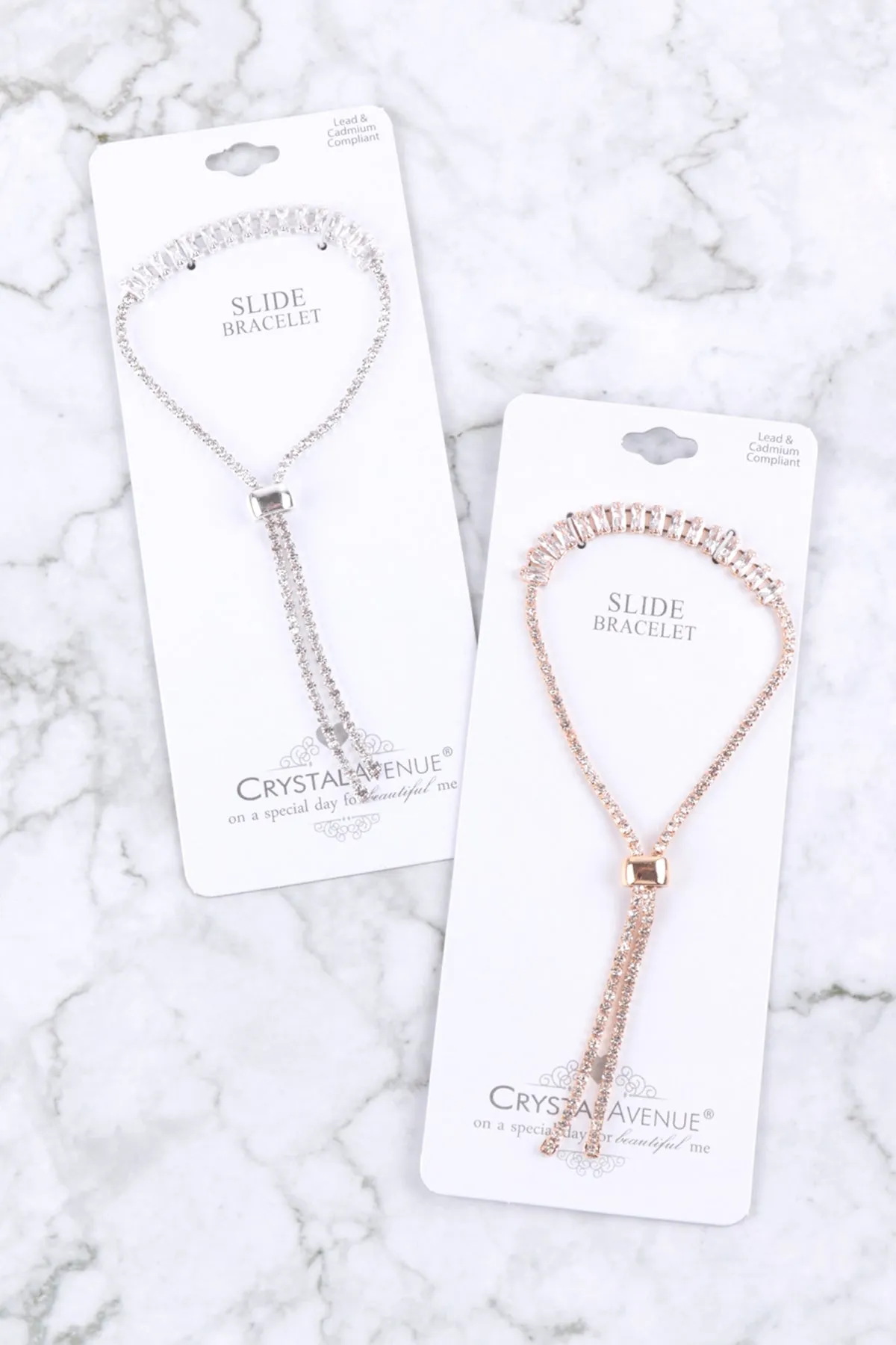 RHINESTONE & CUBIC ZIRCONIA BAGUETTE SLIDE BRACELET