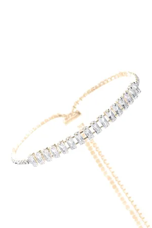 RHINESTONE & CUBIC ZIRCONIA BAGUETTE SLIDE BRACELET