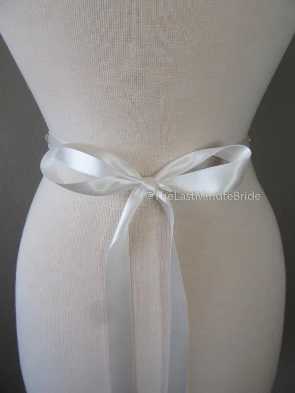 Rhinestone Bridal Belt Style: Madrid - Rose Gold