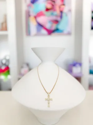 Rhinestone Cross Necklace