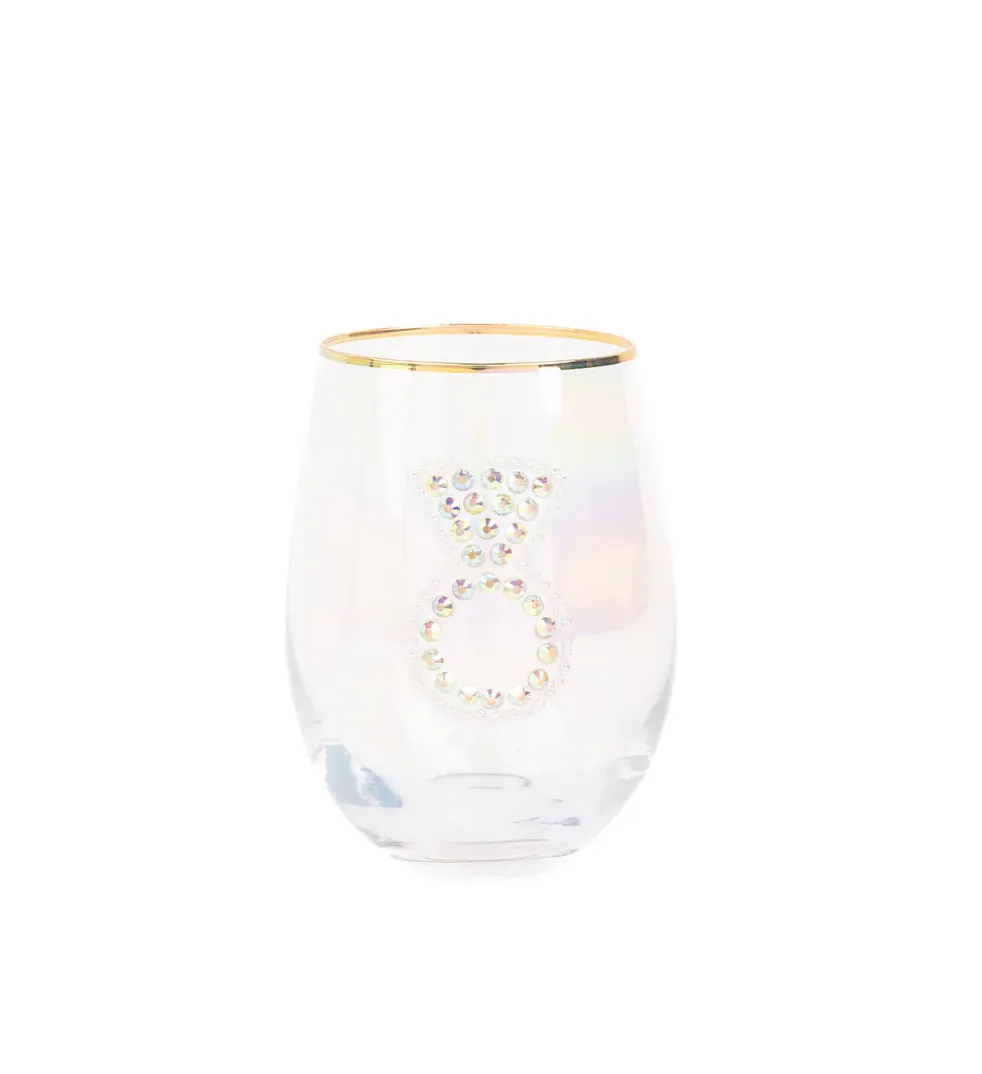 Rhinestone Ring Stemless Wine Glass