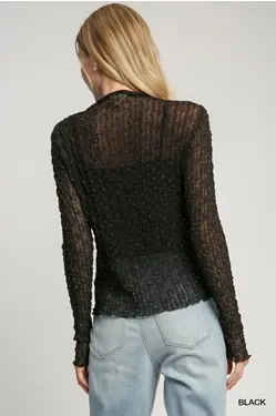 Rhinestone Stretch Lace Top