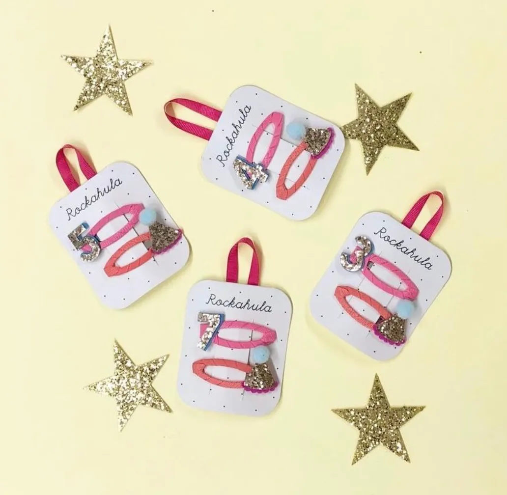 Rockahula Birthday Glitter Clips