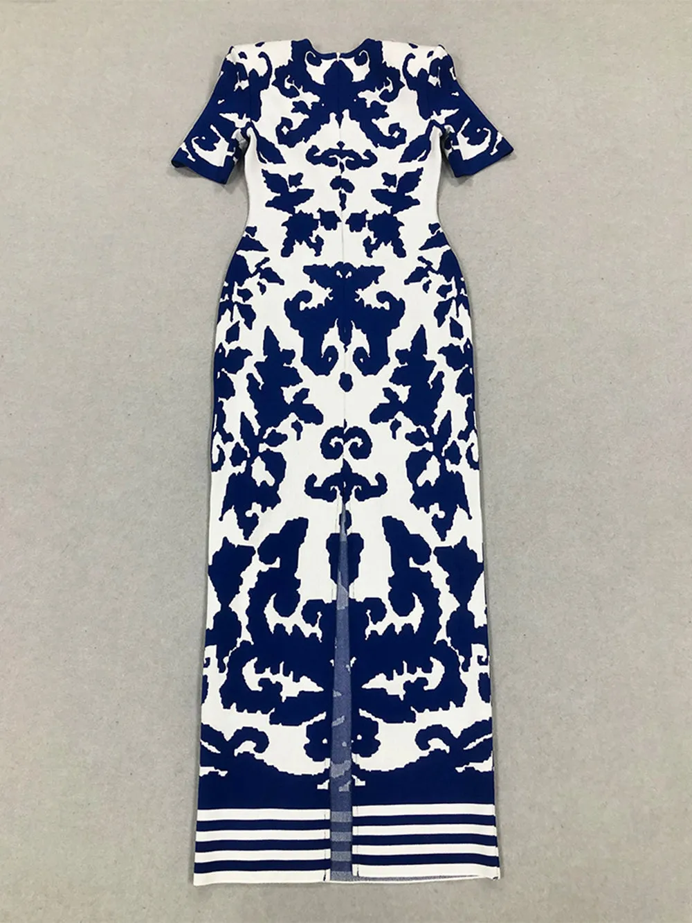 Round Neck Short Sleeve Skintight Maxi Bandage Dress HL10027