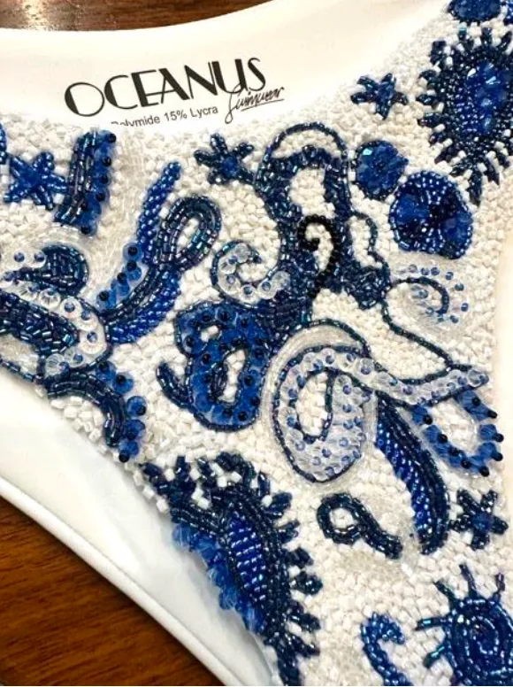 Sea Horse Bikini Bottom White