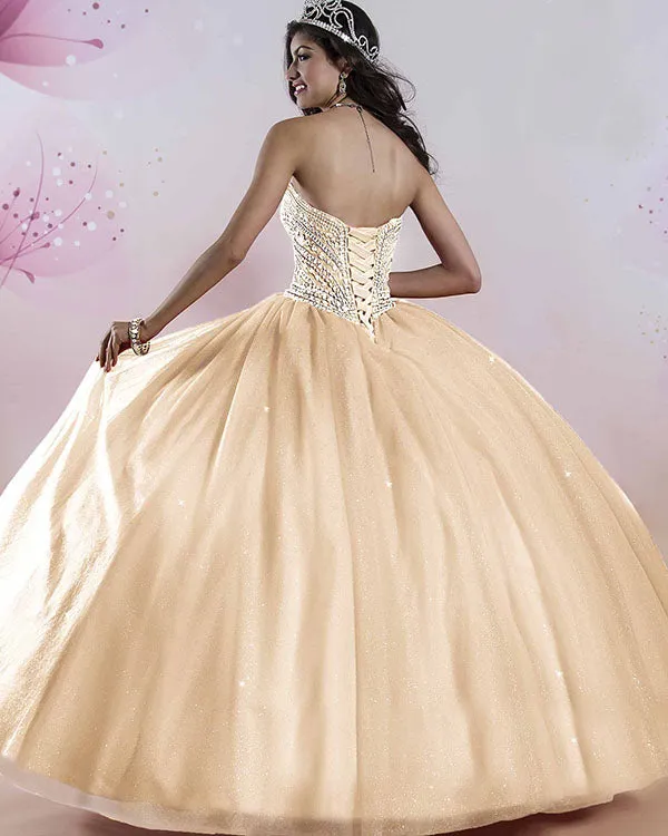 Shinny 2018 Red Quinceanera Dresses with Sweetheart Beaded Rhinestones Tulle Ball Gown Sweet 16 Dresses