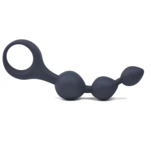 Silicone Anal Triball Beaded Butt Plug | Black