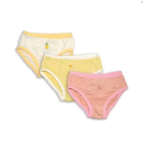Silkberry Baby Bamboo Girls Bikini Underwear - Feather-Dusty-Rose (3 pack)