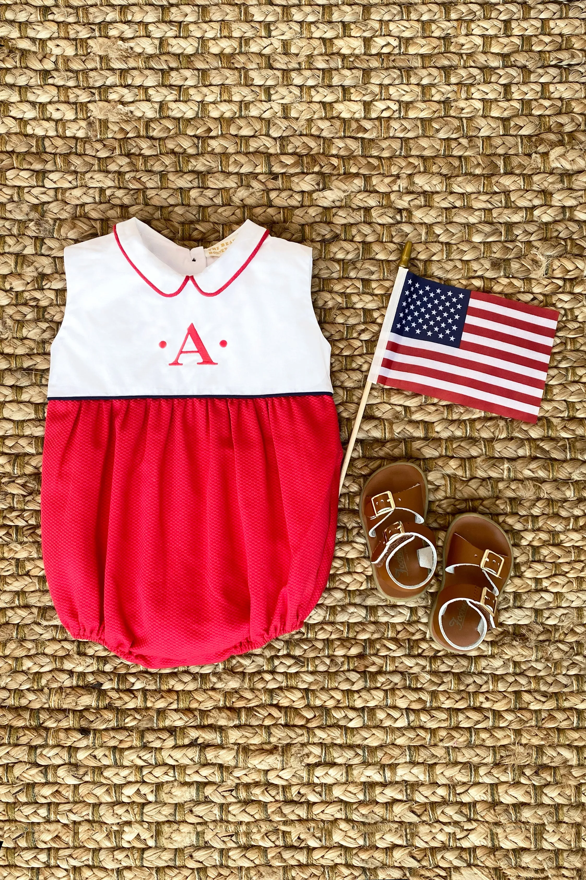 Sleeveless Bradford Bubble (Pique) - Richmond Red with Worth Avenue White