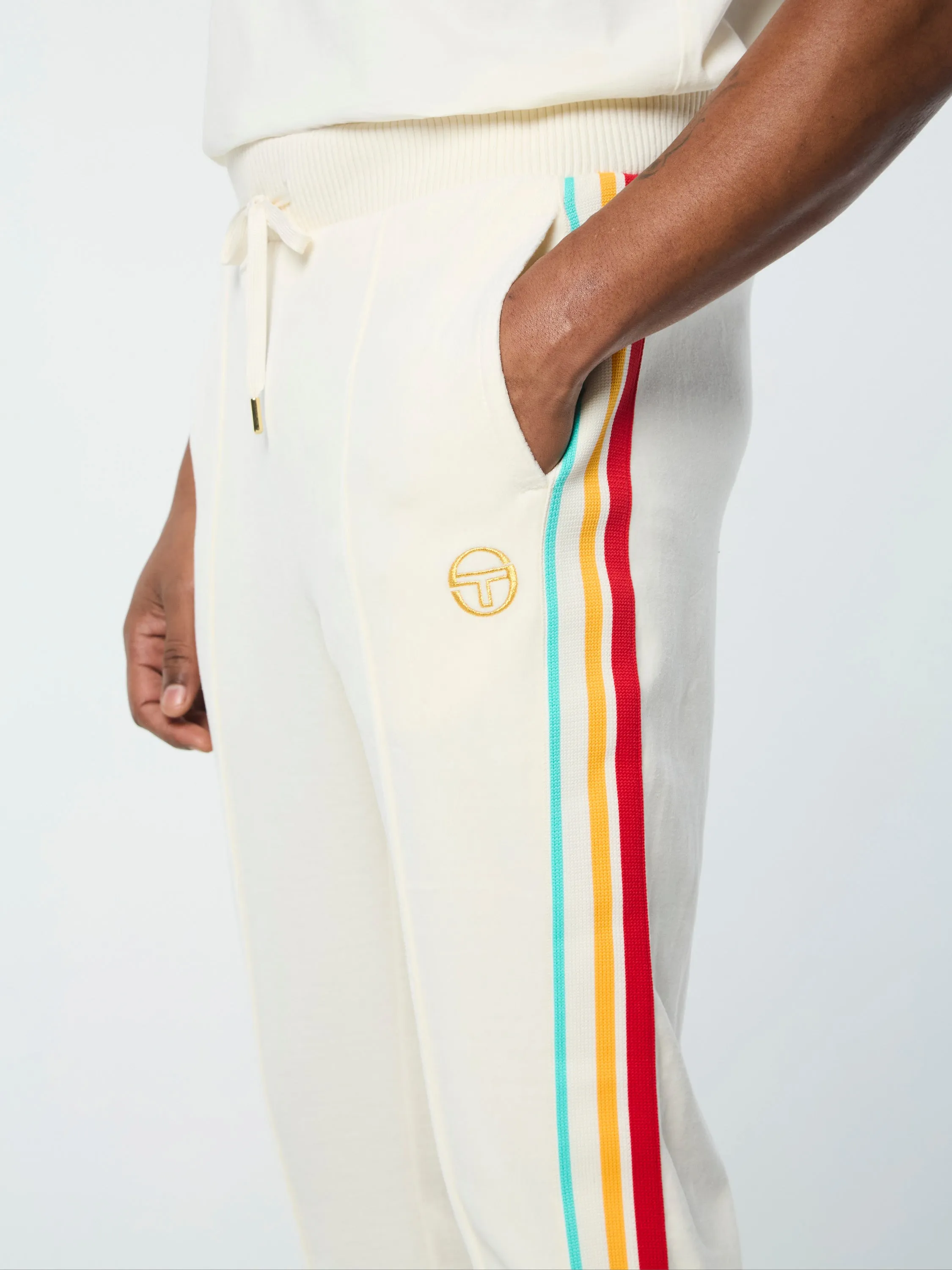 Slice Track Pant- Gardenia/ Gold