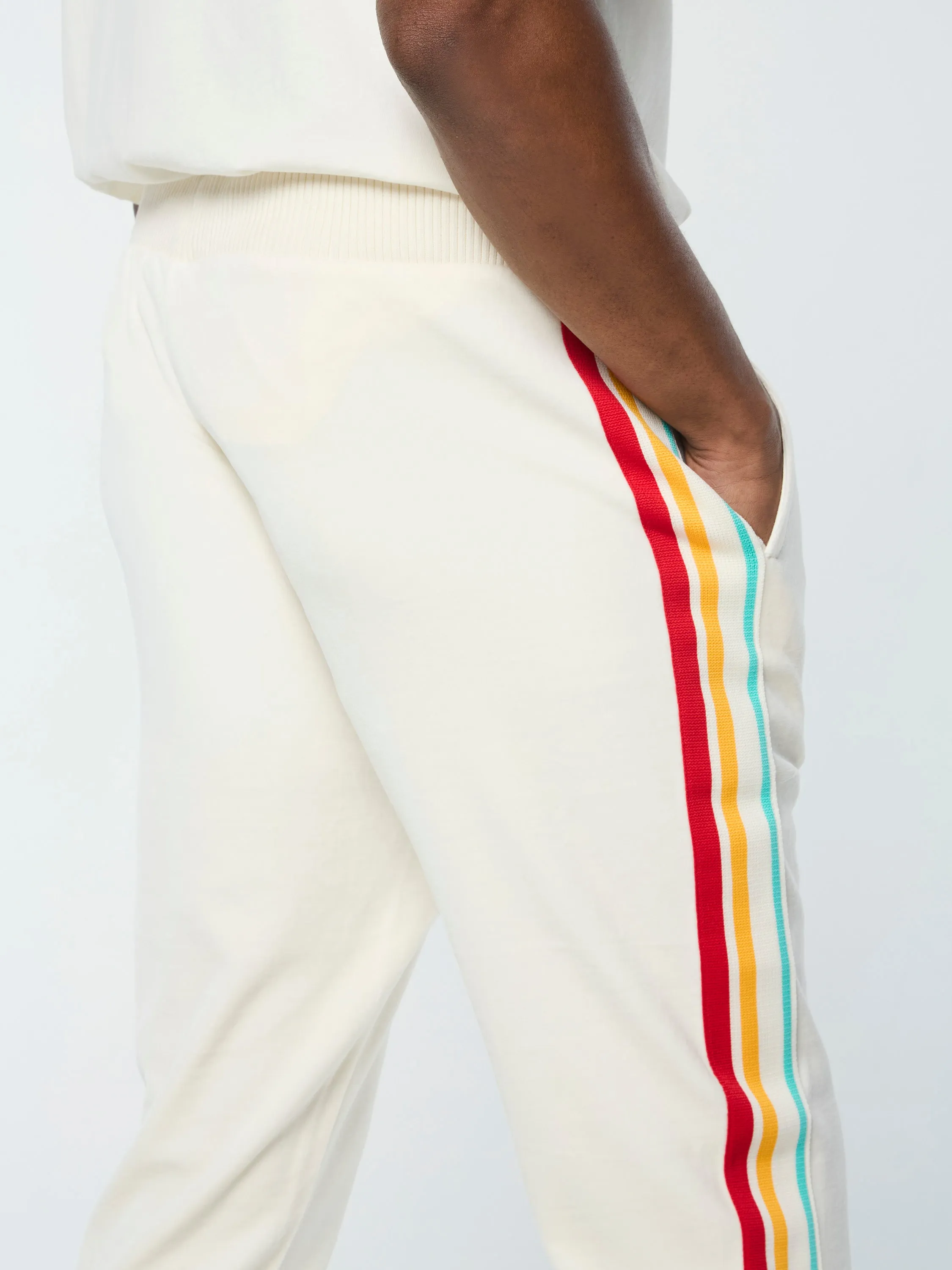 Slice Track Pant- Gardenia/ Gold
