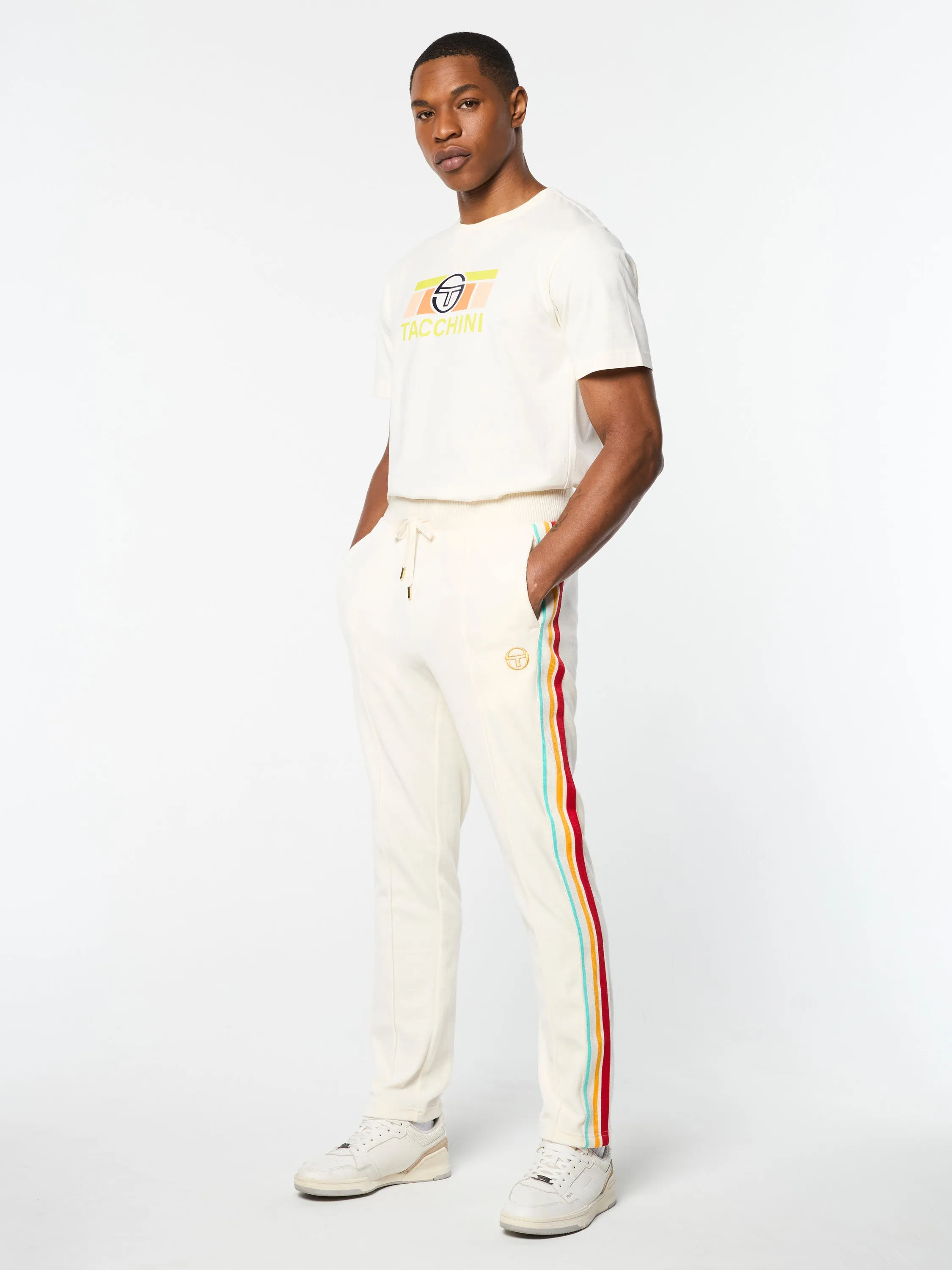 Slice Track Pant- Gardenia/ Gold
