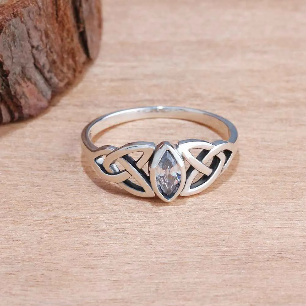 Sterling Silver Flowers Pattern Ring