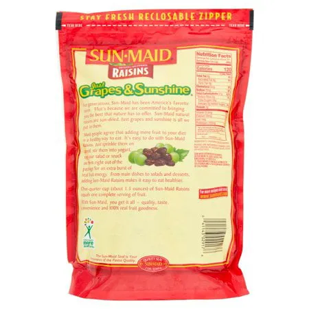 Sun-Maid Natural California Raisins, Dried Fruit Healthy Snack, 32 oz Bag
